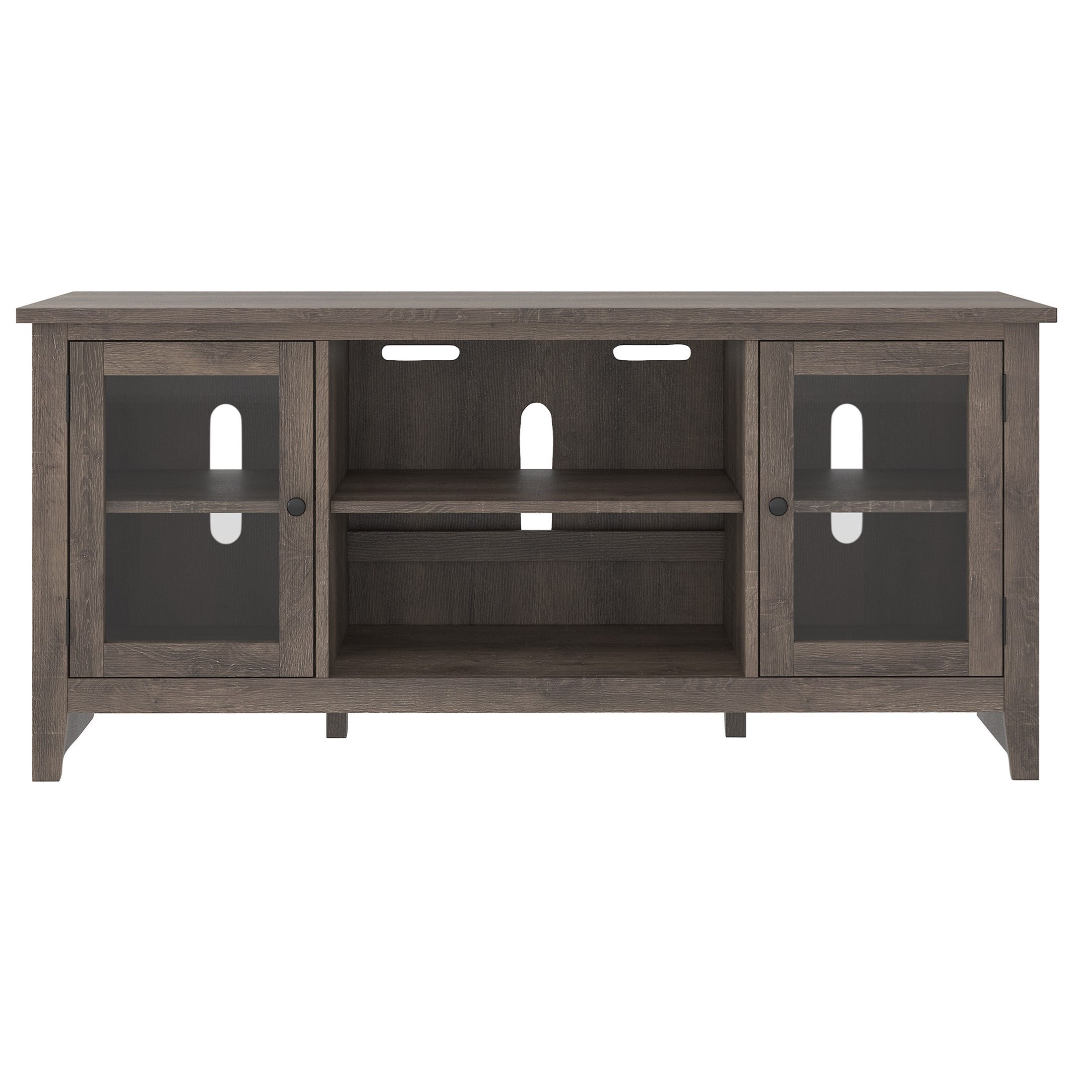 Signature Design by Ashley Arlenbry W27568 Farmhouse Style Large TV Stand with Glass Doors